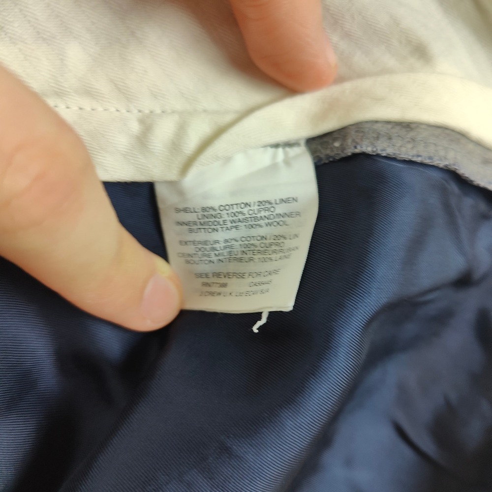 J.Crew Ludlow Slim Pants 34x32 Blue Cotton Linen Blend Tapered Business Casual - Picture 11 of 12